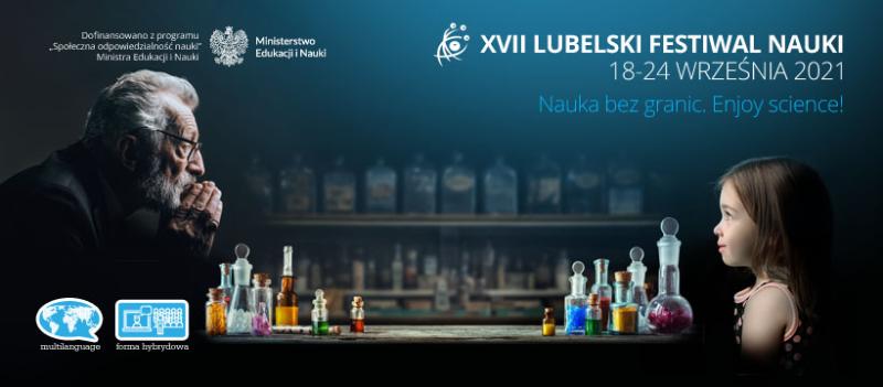Grafika promująca Lubelski Festiwal Nauki