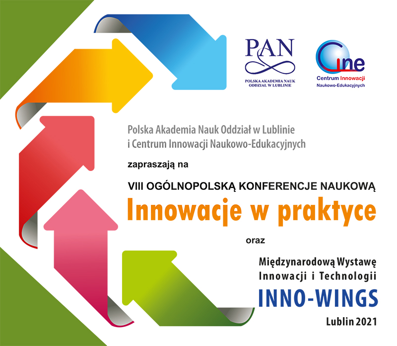 Plakat informacyjny VIII Ogólnopolskiej Konferencji Naukowej Innowacje w praktyce